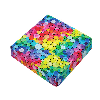 Watercolor Rainbow Pattern Print Outdoor Seat Cushion Cover
