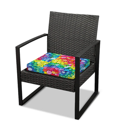 Watercolor Rainbow Pattern Print Outdoor Seat Cushion Cover