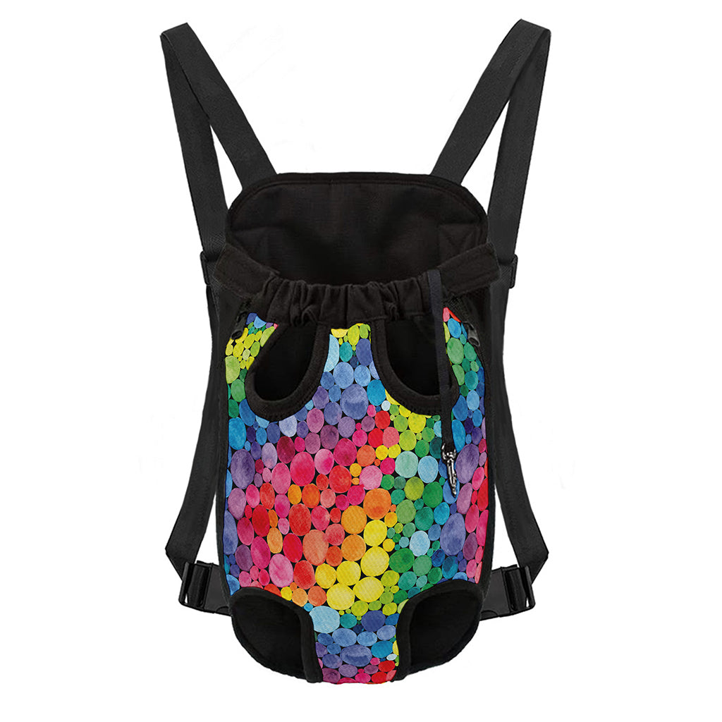 Watercolor Rainbow Pattern Print Pet Carrier Backpack