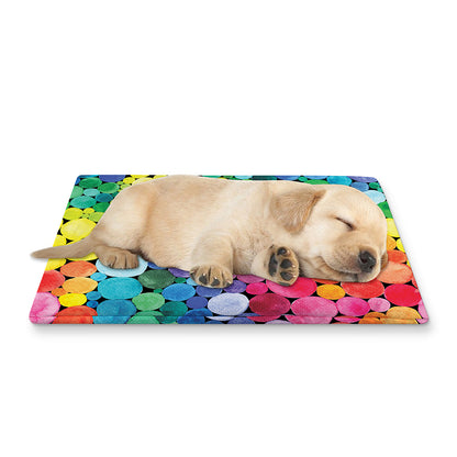 Watercolor Rainbow Pattern Print Pet Cooling Mat Cover
