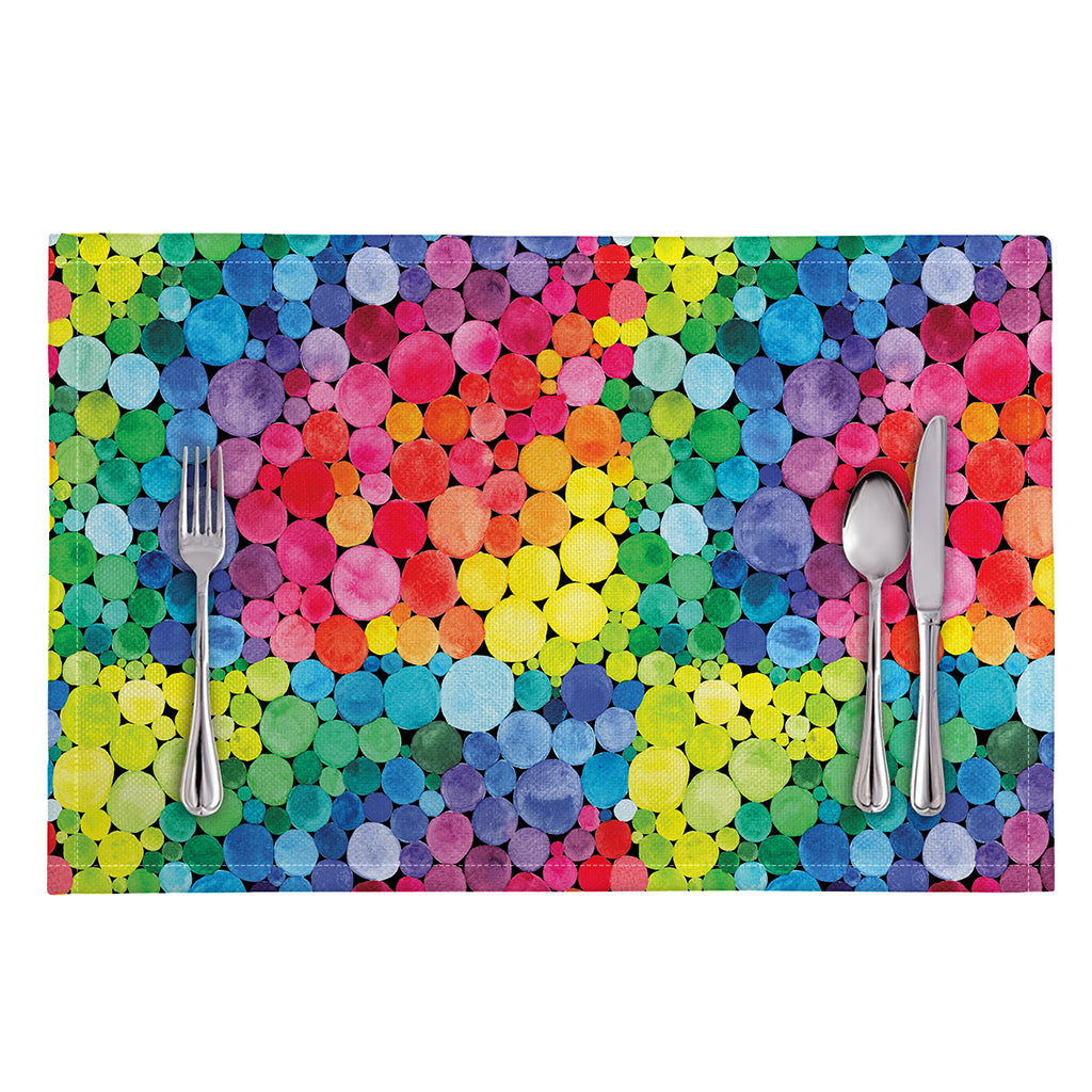 Watercolor Rainbow Pattern Print Placemat