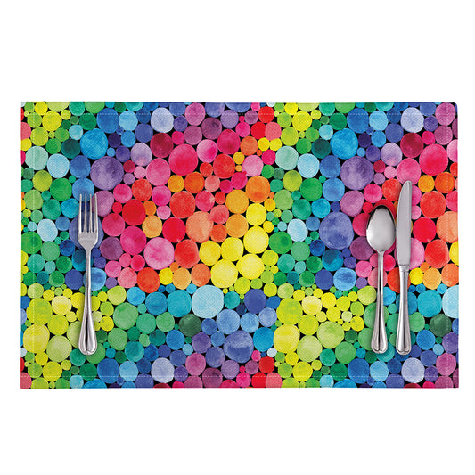 Watercolor Rainbow Pattern Print Placemat
