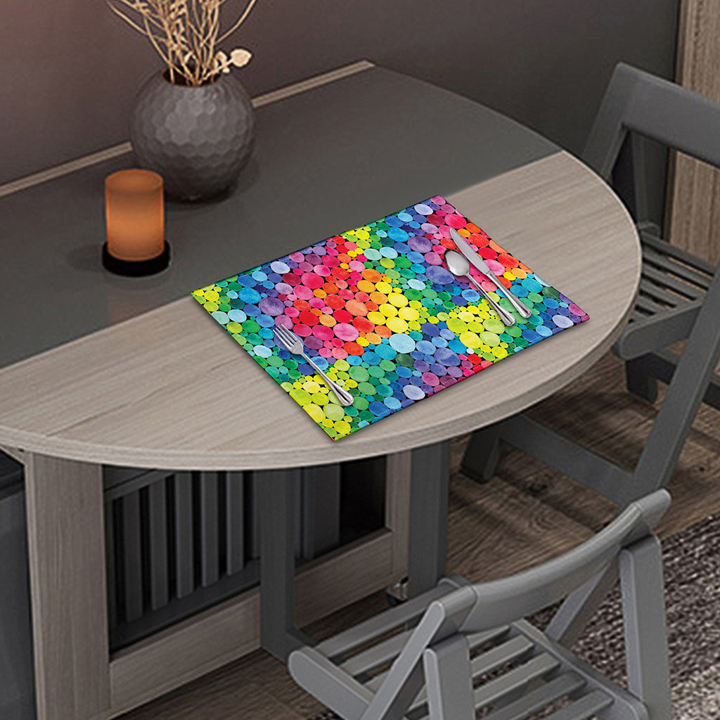 Watercolor Rainbow Pattern Print Placemat