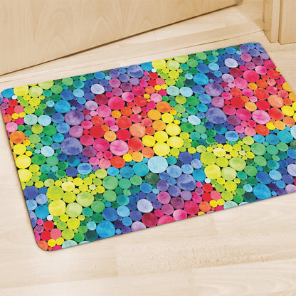 Watercolor Rainbow Pattern Print Polyester Doormat