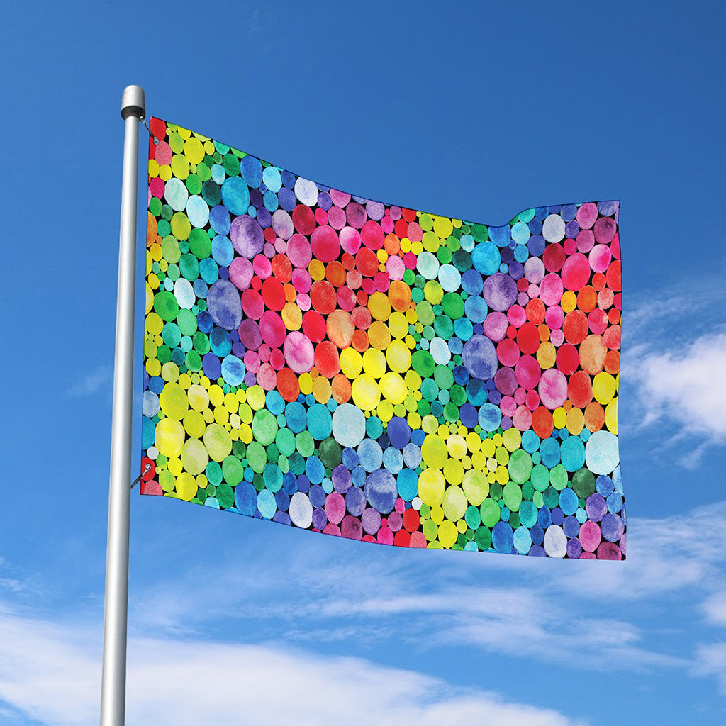 Watercolor Rainbow Pattern Print Polyester Flag