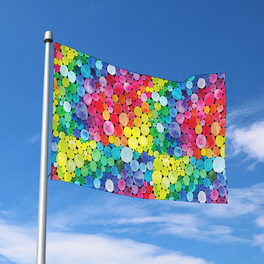 Watercolor Rainbow Pattern Print Polyester Flag