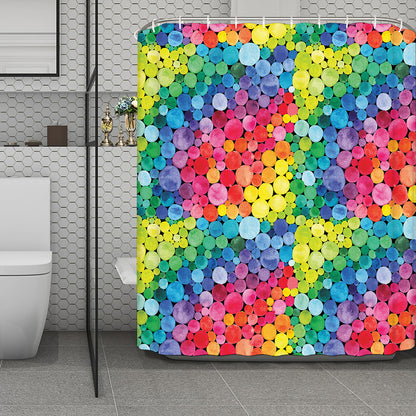 Watercolor Rainbow Pattern Print Polyester Shower Curtain