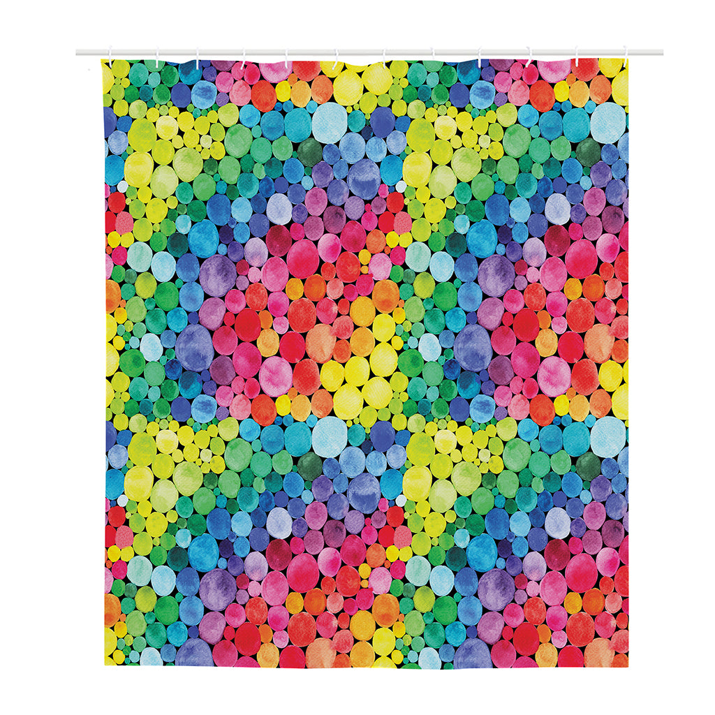 Watercolor Rainbow Pattern Print Polyester Shower Curtain