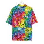 Watercolor Rainbow Pattern Print Rayon Hawaiian Shirt