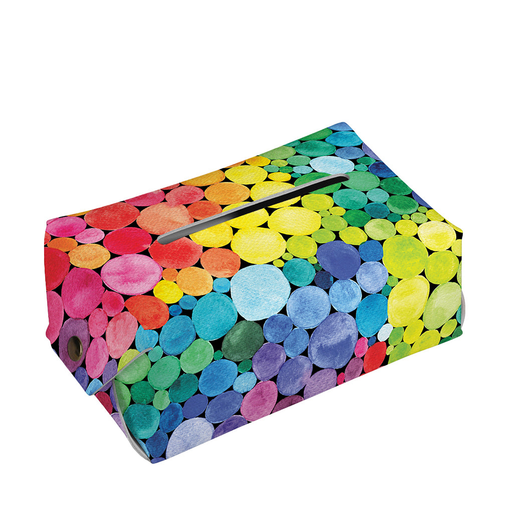 Watercolor Rainbow Pattern Print Rectangle Tissue Box Cover