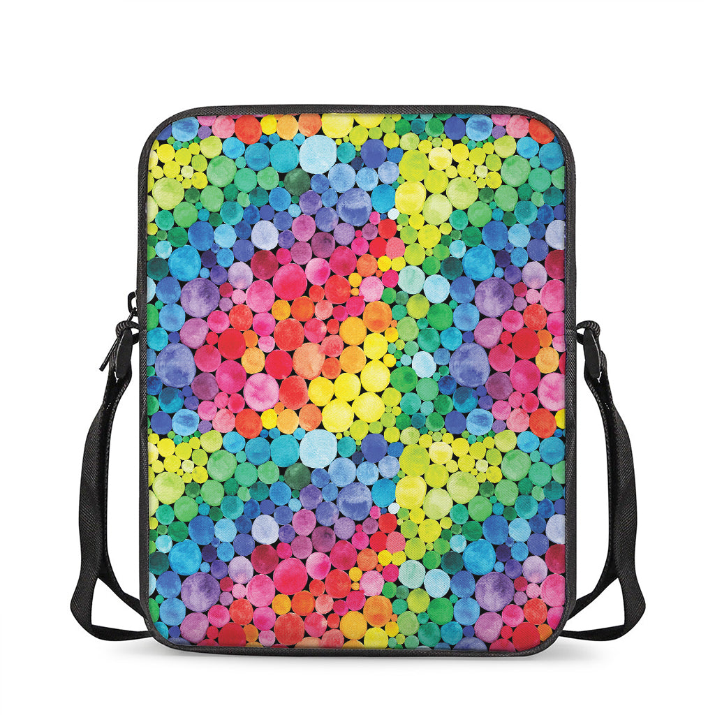 Watercolor Rainbow Pattern Print Rectangular Crossbody Bag