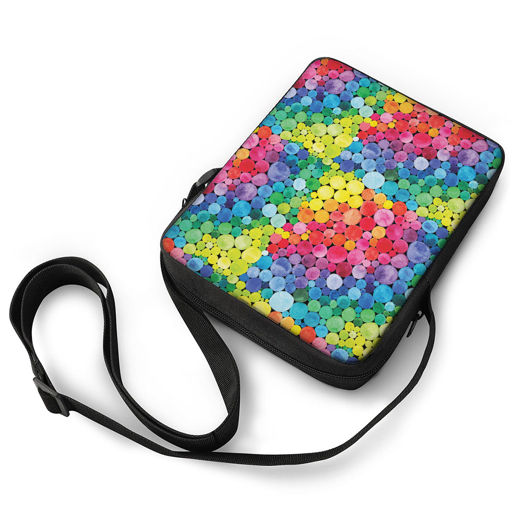 Watercolor Rainbow Pattern Print Rectangular Crossbody Bag