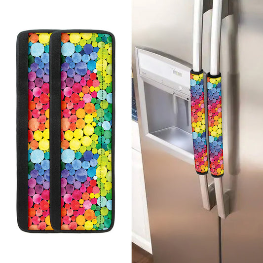Watercolor Rainbow Pattern Print Refrigerator Handle Covers
