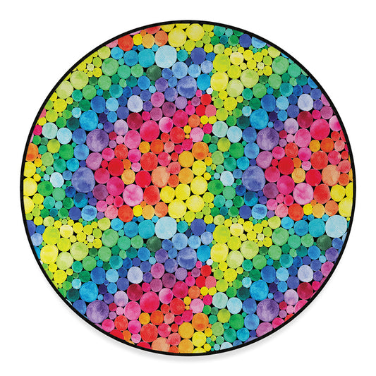 Watercolor Rainbow Pattern Print Round Floor Mat