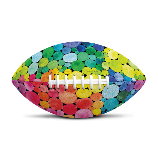 Watercolor Rainbow Pattern Print Rugby Ball