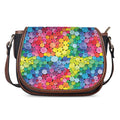 Watercolor Rainbow Pattern Print Saddle Bag