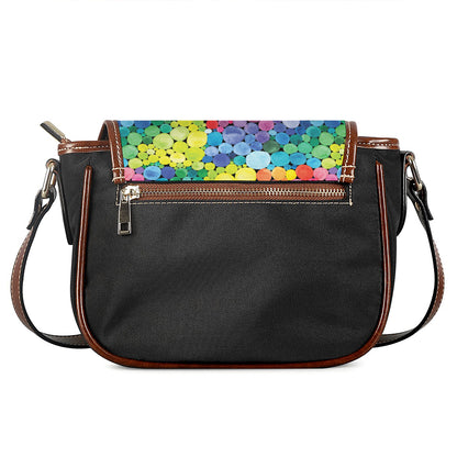 Watercolor Rainbow Pattern Print Saddle Bag