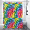 Watercolor Rainbow Pattern Print Shower Curtain