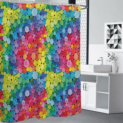 Watercolor Rainbow Pattern Print Shower Curtain