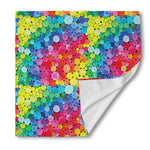 Watercolor Rainbow Pattern Print Silk Bandana
