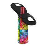 Watercolor Rainbow Pattern Print Single Neoprene Wine Tote