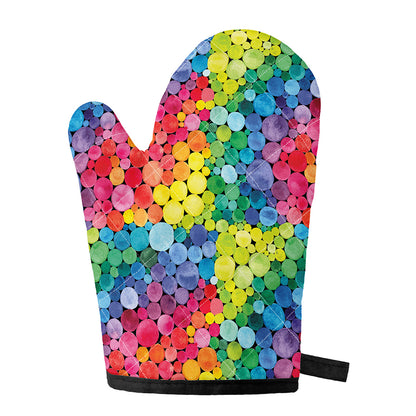 Watercolor Rainbow Pattern Print Single Oven Mitt