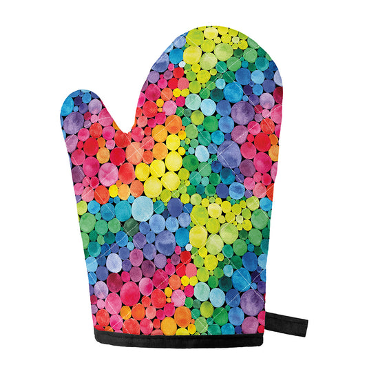 Watercolor Rainbow Pattern Print Single Oven Mitt