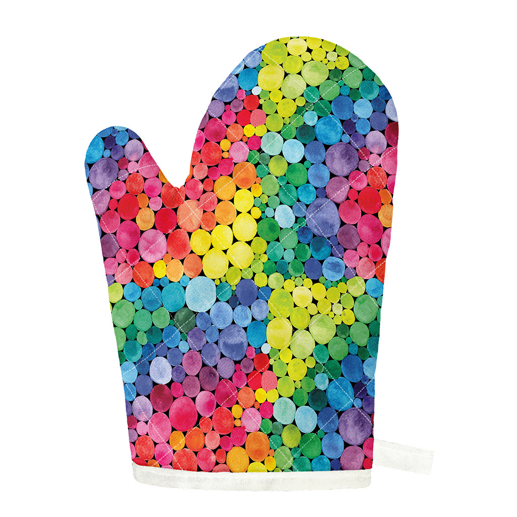 Watercolor Rainbow Pattern Print Single Oven Mitt