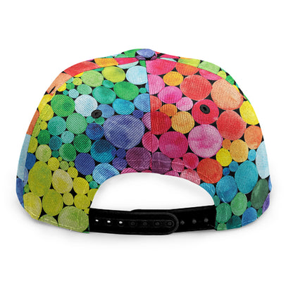 Watercolor Rainbow Pattern Print Snapback Cap