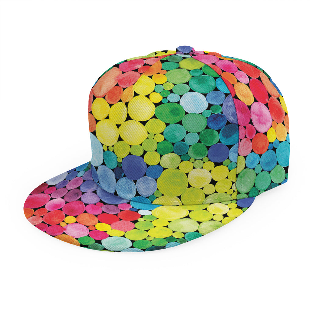 Watercolor Rainbow Pattern Print Snapback Cap