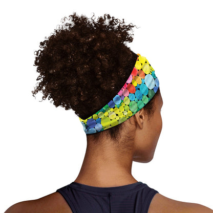 Watercolor Rainbow Pattern Print Sports Headband