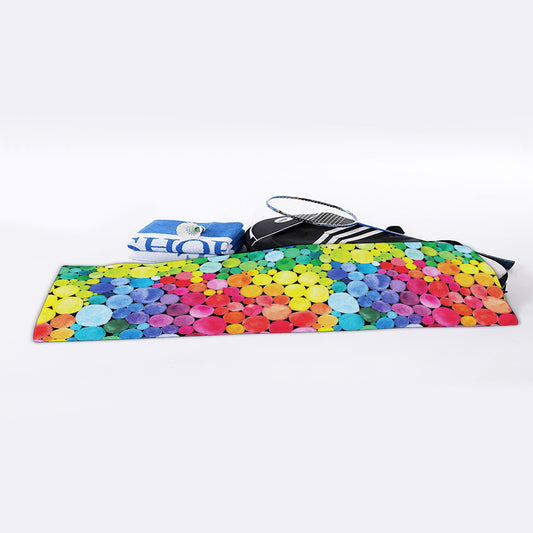 Watercolor Rainbow Pattern Print Sports Towel