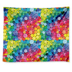 Watercolor Rainbow Pattern Print Tapestry