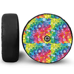 Watercolor Rainbow Pattern Print Tire Cover With Camera Hole