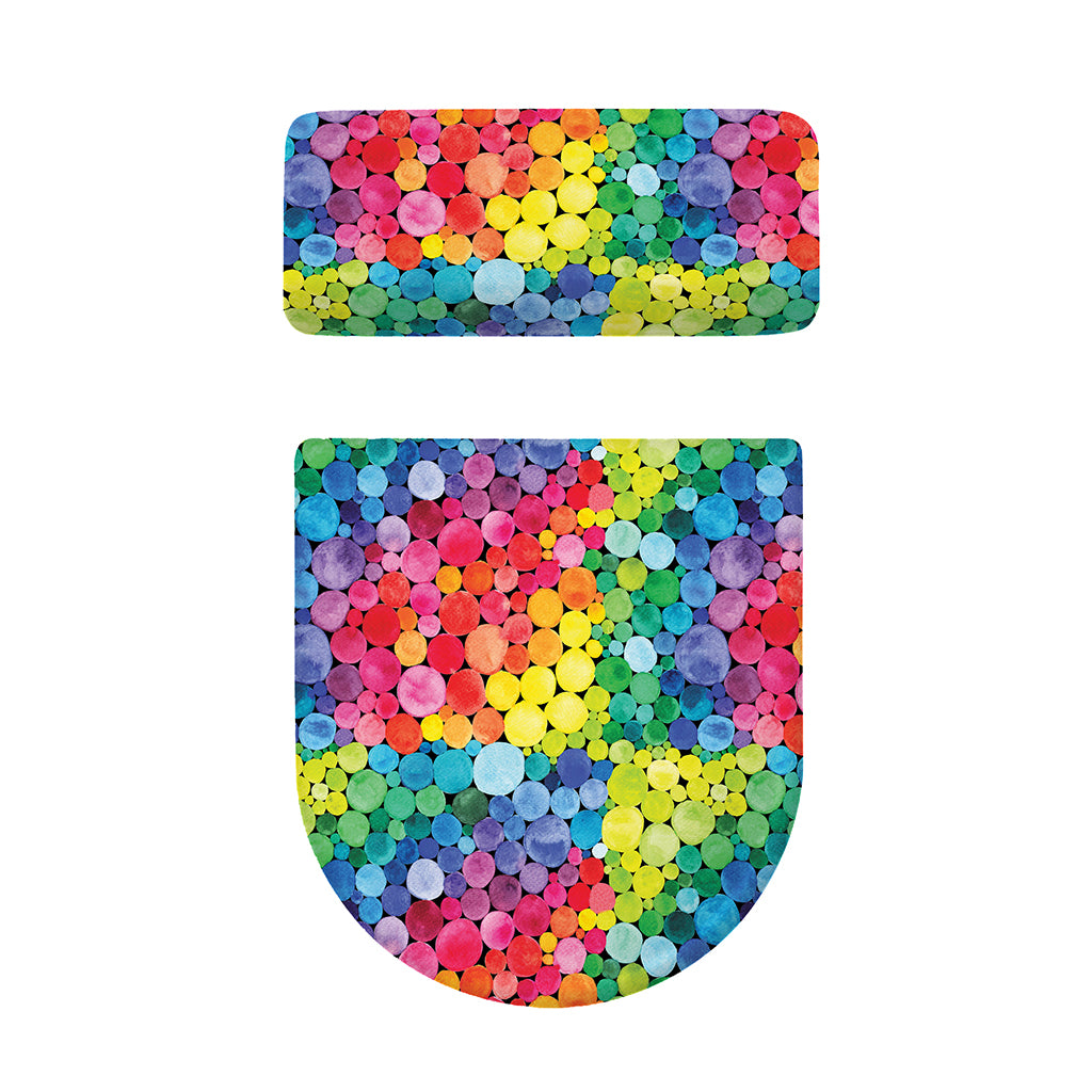 Watercolor Rainbow Pattern Print Toilet Lid And Tank Cover Set
