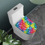 Watercolor Rainbow Pattern Print Toilet Lid Cover