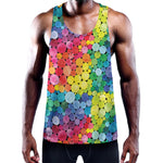 Watercolor Rainbow Pattern Print Training Tank Top