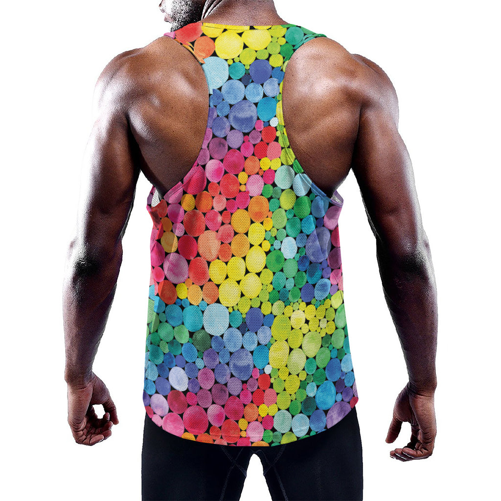 Watercolor Rainbow Pattern Print Training Tank Top
