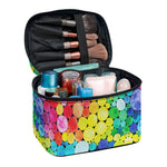 Watercolor Rainbow Pattern Print Travel Makeup Bag