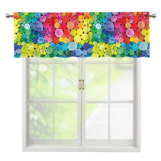 Watercolor Rainbow Pattern Print Window Valance
