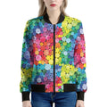 Watercolor Rainbow Pattern Print Women's Bomber Jacket