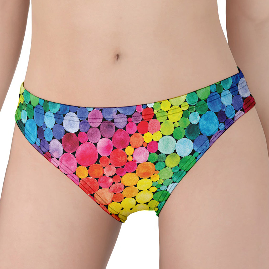 Watercolor Rainbow Pattern Print Women's Panties