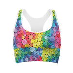 Watercolor Rainbow Pattern Print Women's Sports Bra