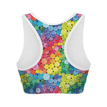 Watercolor Rainbow Pattern Print Women's Sports Bra