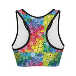 Watercolor Rainbow Pattern Print Women's Sports Bra
