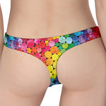 Watercolor Rainbow Pattern Print Women's Thong