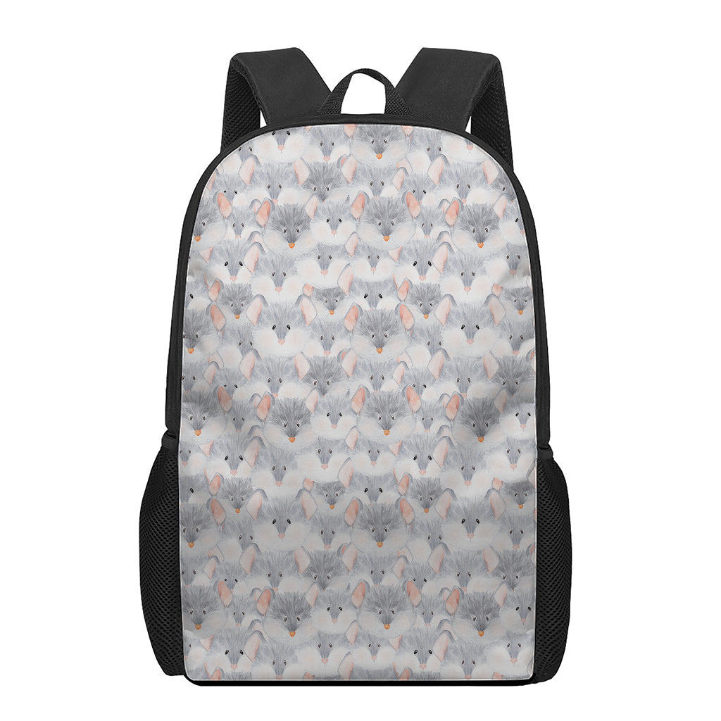 Watercolor Rat Pattern Print 17 Inch Backpack
