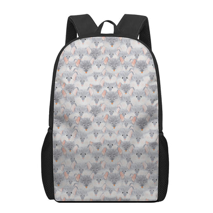 Watercolor Rat Pattern Print 17 Inch Backpack