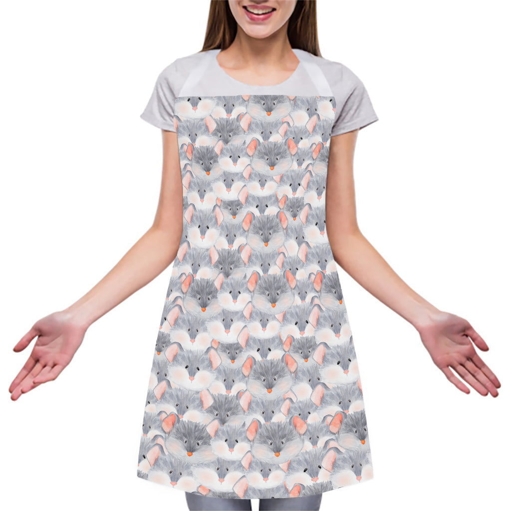 Watercolor Rat Pattern Print Adjustable Apron
