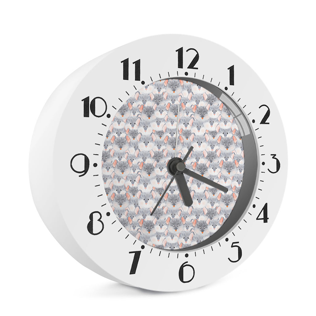 Watercolor Rat Pattern Print Alarm Clock